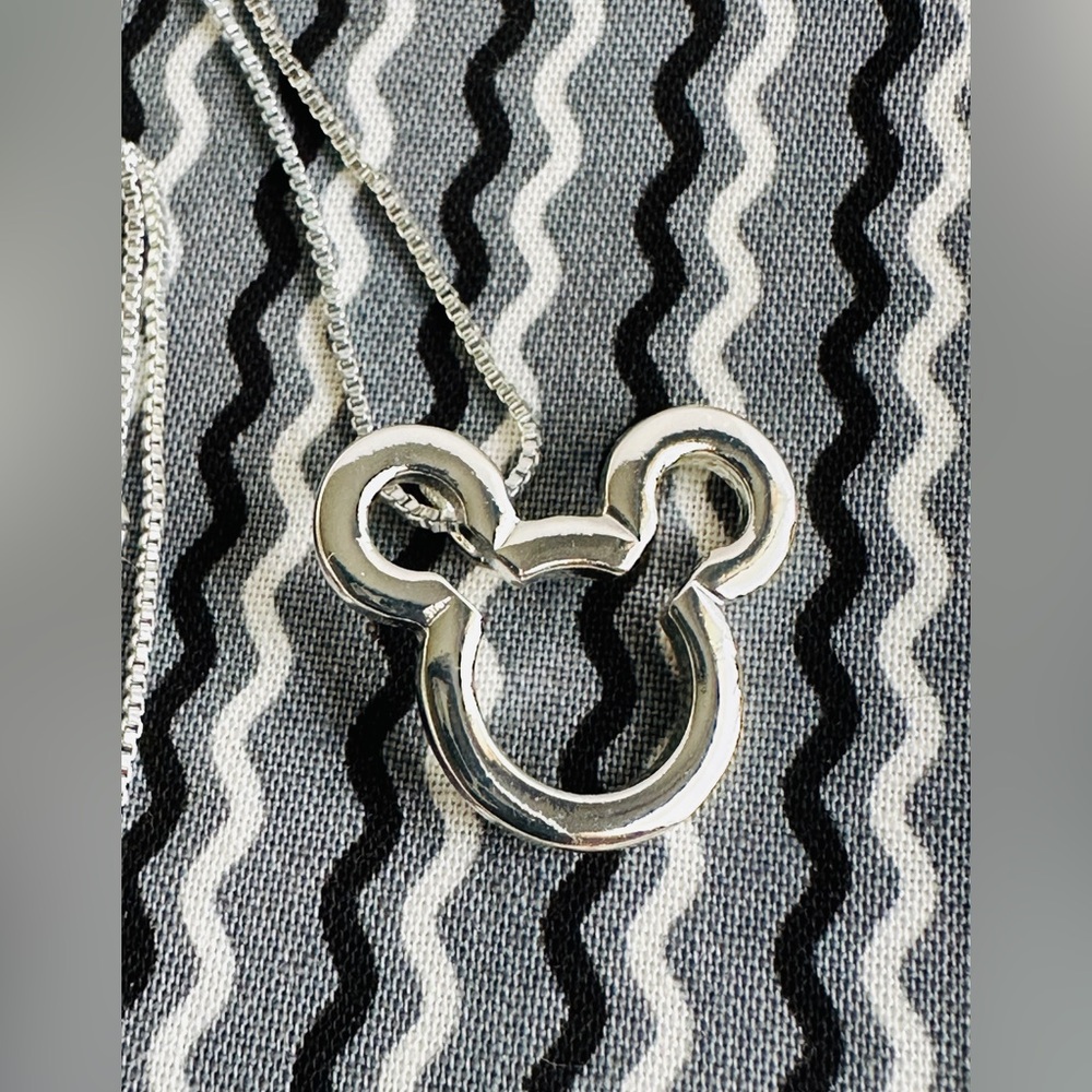 Mickey Mouse Stainless Steel Pendant Necklace & Matching Earrings - NWT - Picture 6 of 9